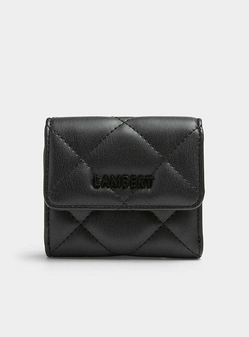 Lambert Black Eva quilted mini wallet for women