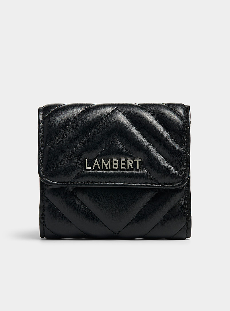 Lambert: Le petit portefeuille matelassé Josee Noir pour femme
