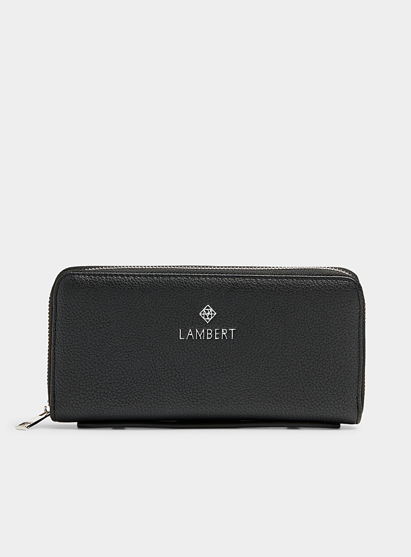 Lambert: Le portefeuille zip Meli Noir pour femme