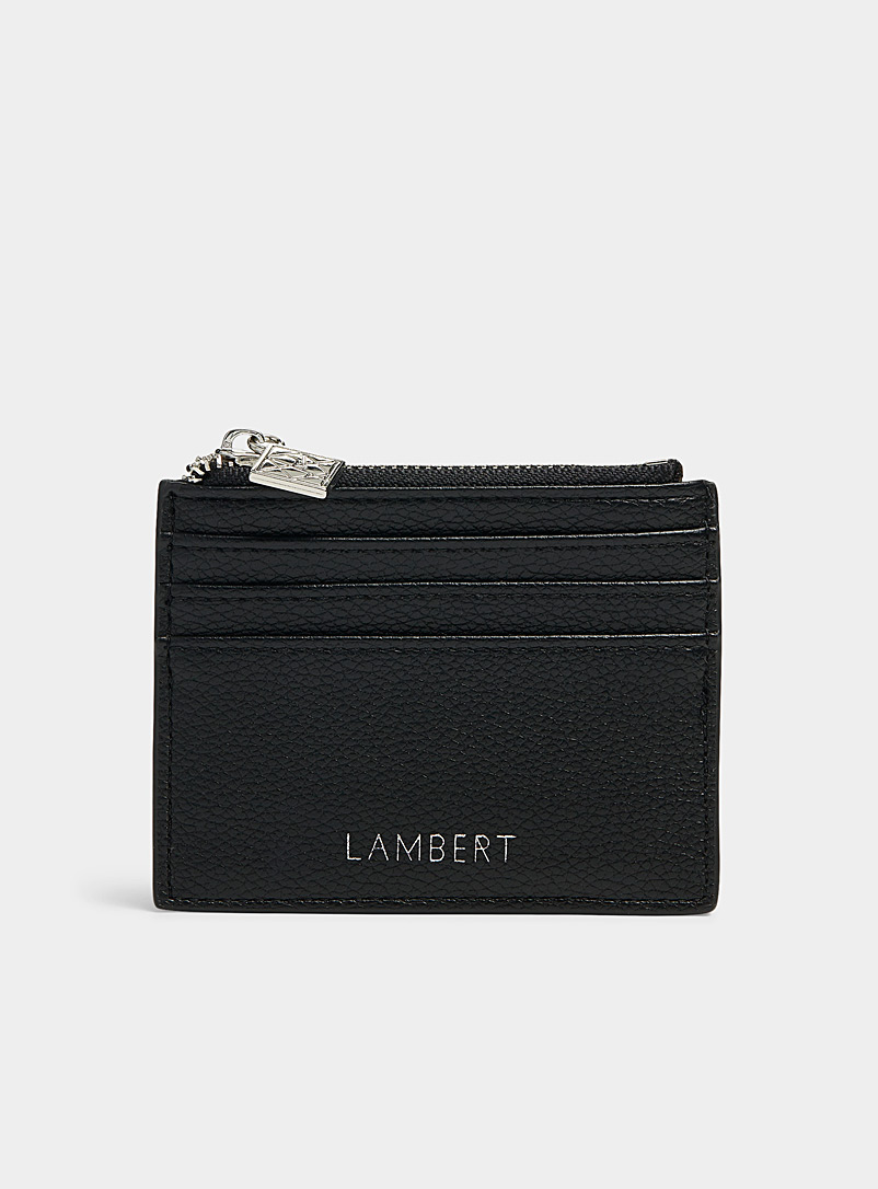 Lambert: Le porte-cartes zippé Cassie Noir pour femme