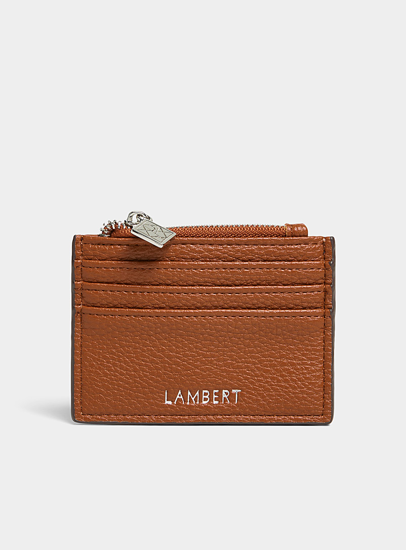 Lambert Brown Cassie zipped card holder for women