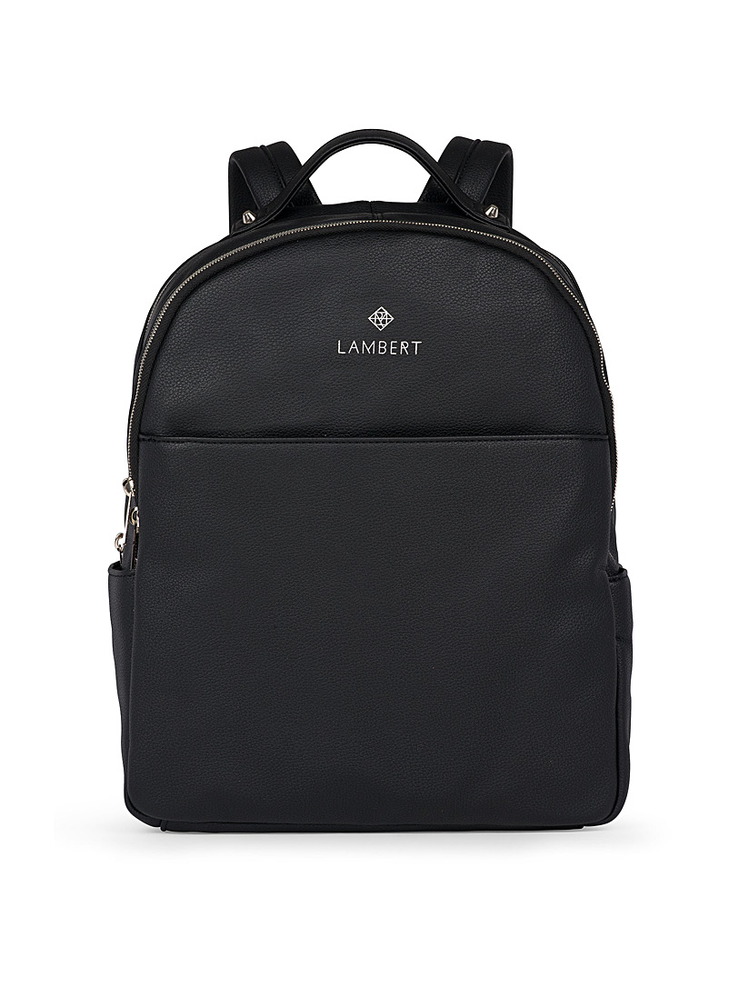 Lambert Black Charlotte two-zip backpack for women