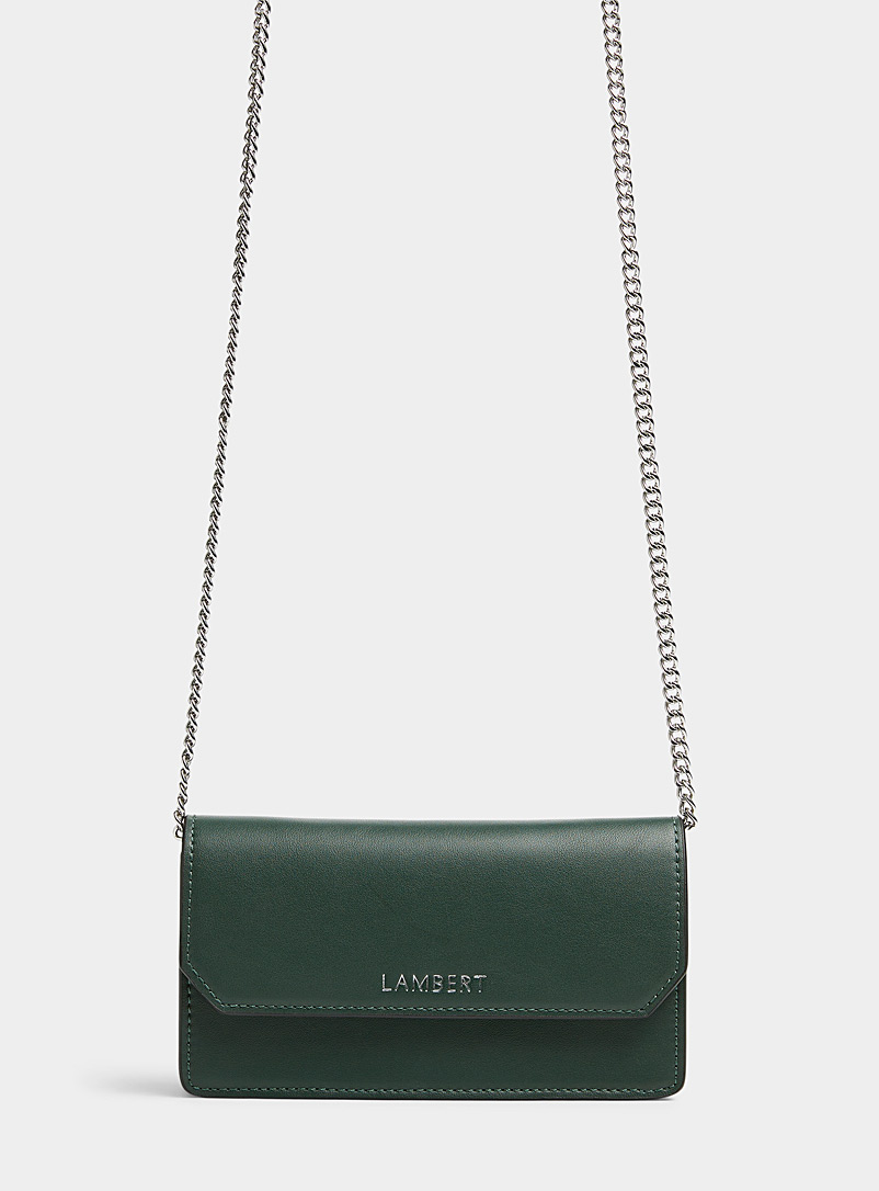 Lambert: Le portefeuille XL rabat Layla Vert foncé-mousse-olive pour femme