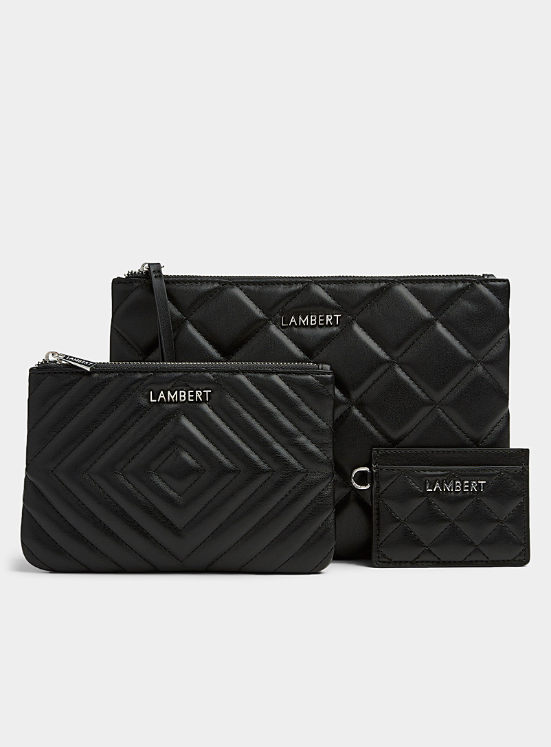 Lambert Black Elle quilted pouch trio Set of 3 for women
