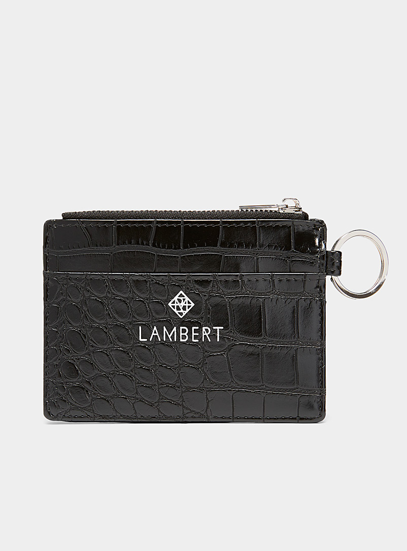 Lambert: Le porte-cartes zip Laura Charbon pour femme