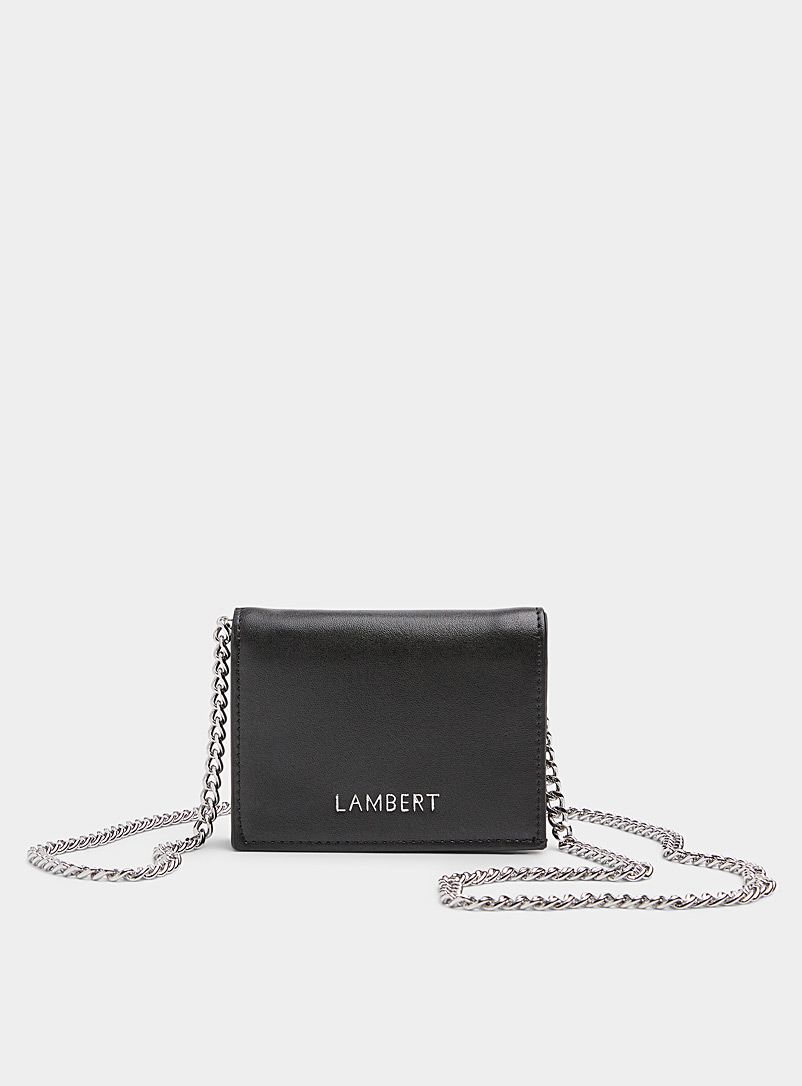 Lambert Black Meredith shoulder strap coin purse for women