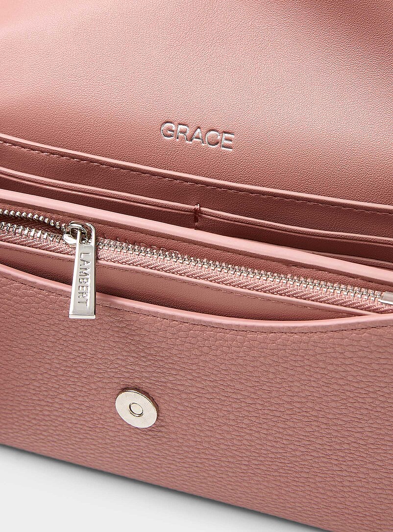 Lambert: Le sac bandouli&egrave;re portefeuille Grace Noir pour femme
