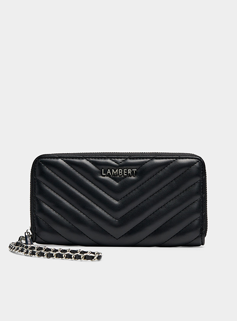Lambert Black Frida chevron wallet for women