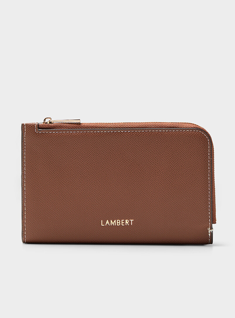 Lambert: Le portefeuille pliable grenu Quinn Noir pour femme