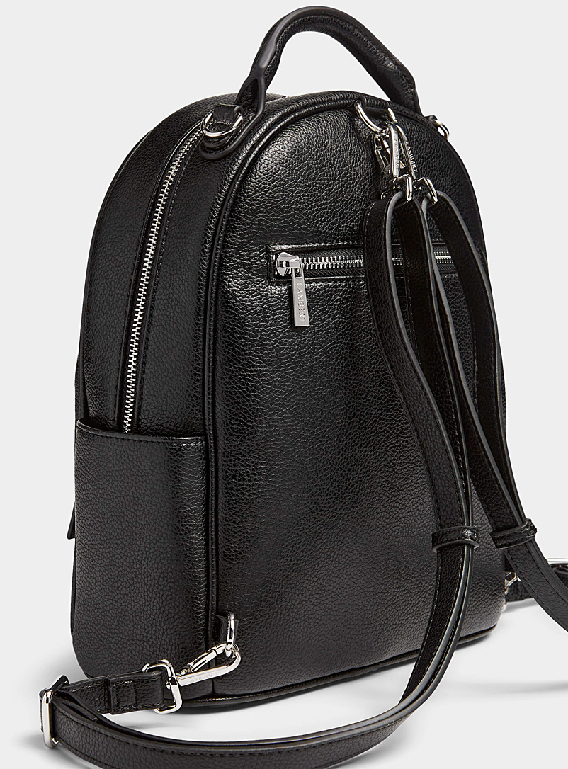 Lambert: Le sac &agrave; dos grenu Maude Noir pour femme