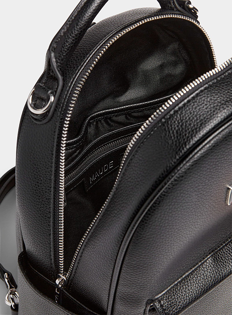 Lambert: Le sac &agrave; dos grenu Maude Noir pour femme