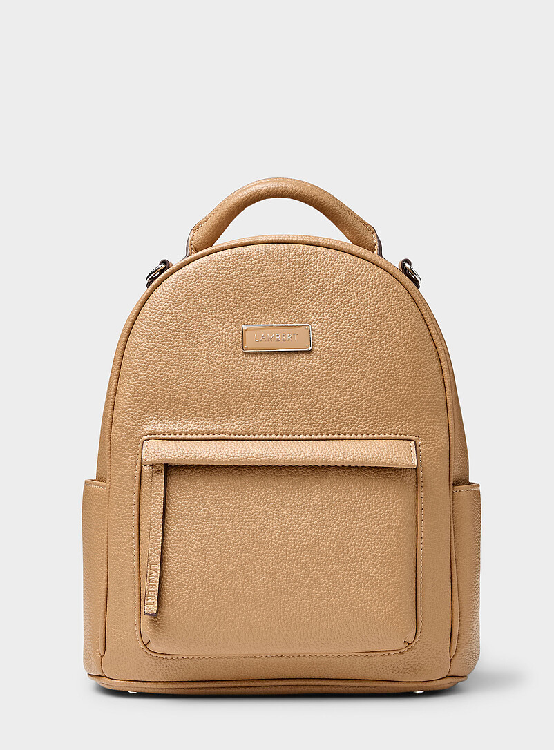 Lambert: Le sac &agrave; dos grenu Maude Noir pour femme