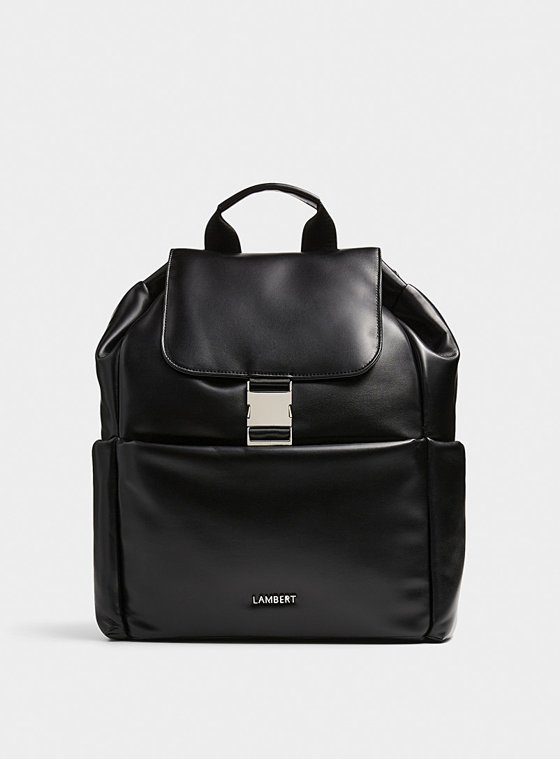 Lambert Black Averi puffy backpack for women
