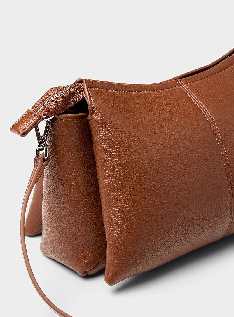 Lambert: Le sac bandouli&egrave;re grenu Eleanor Noir pour femme