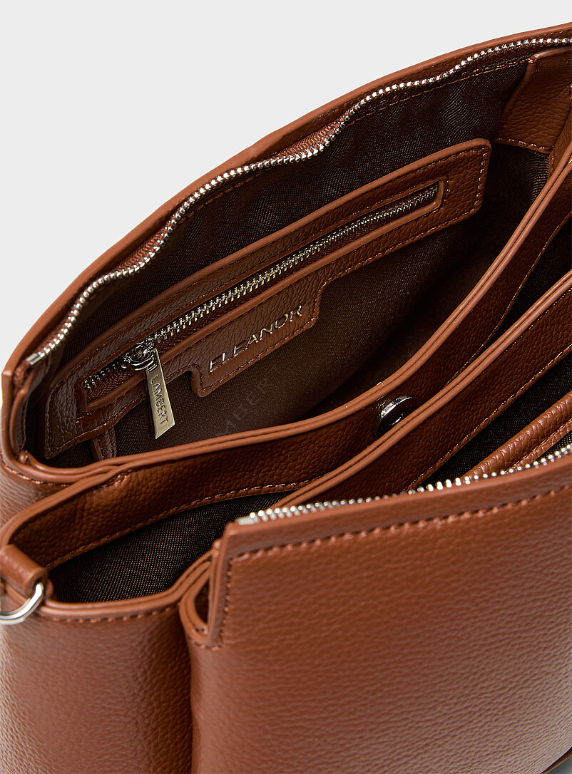 Lambert: Le sac bandouli&egrave;re grenu Eleanor Noir pour femme