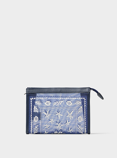 Alana patterned tulle cosmetics case