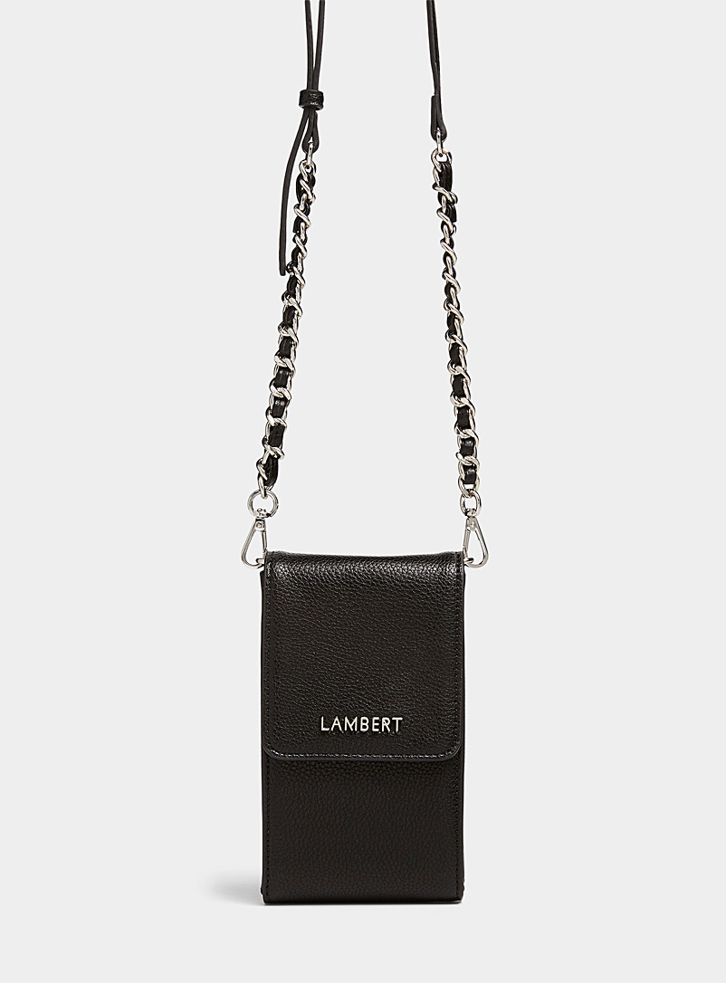 Lambert Black Alexa minimalist phone clutch for women