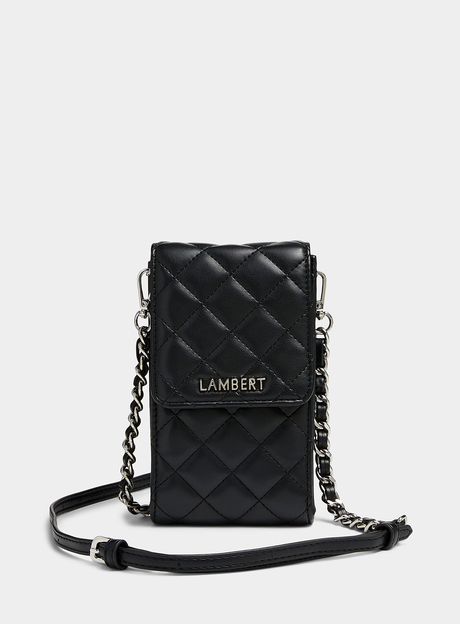Lambert Delilah Topstitched Phone Clutch In Black