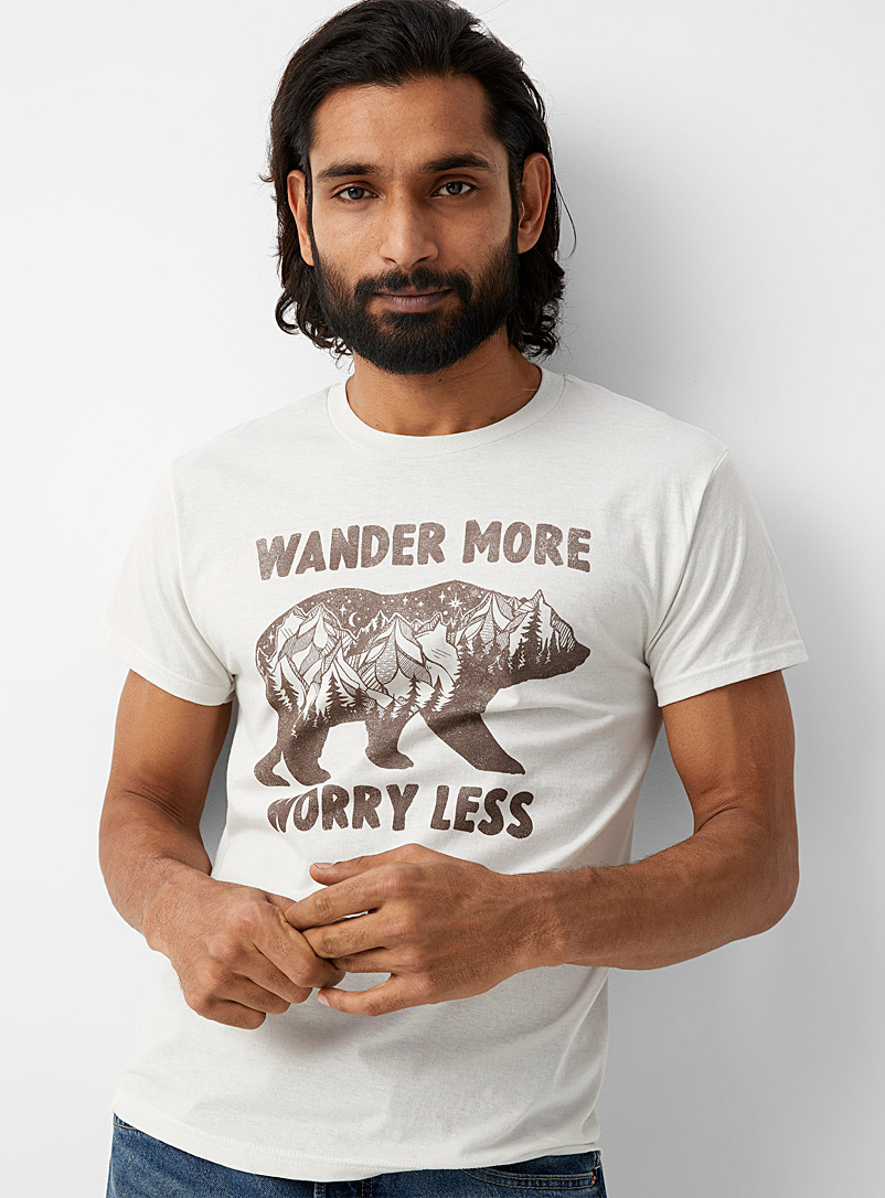 Northbound Cream Beige Wander More T-shirt for men
