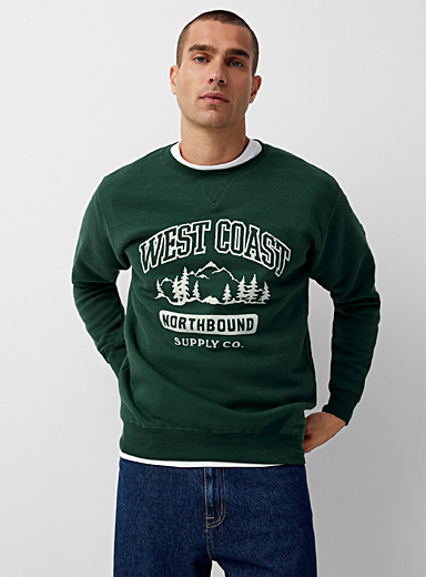 Northbound Mossy Green Canadian West Coast sweatshirt for men