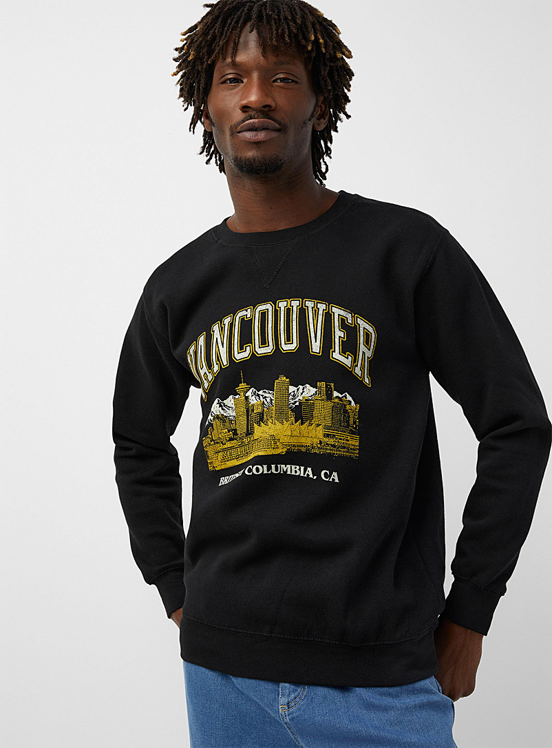 Northbound Black Canadian destinations sweatshirt for men
