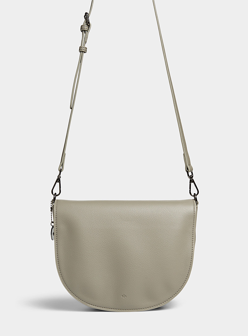 Ela Lime Green Small pebbled saddle bag for women