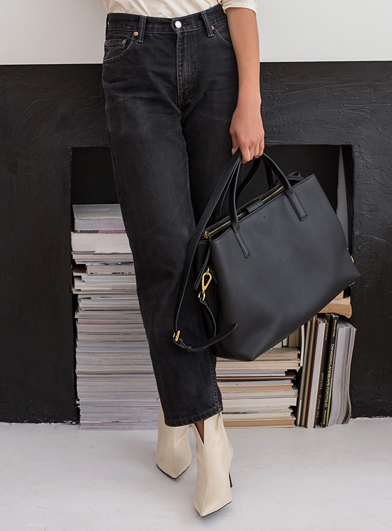 Ela Black Multi-compartment work bag for women