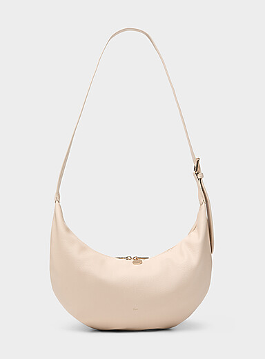 Minimalist half-moon hobo bag