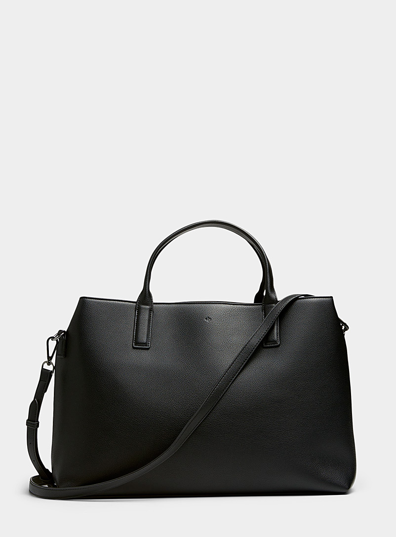 Ela Black Structured work tote for women
