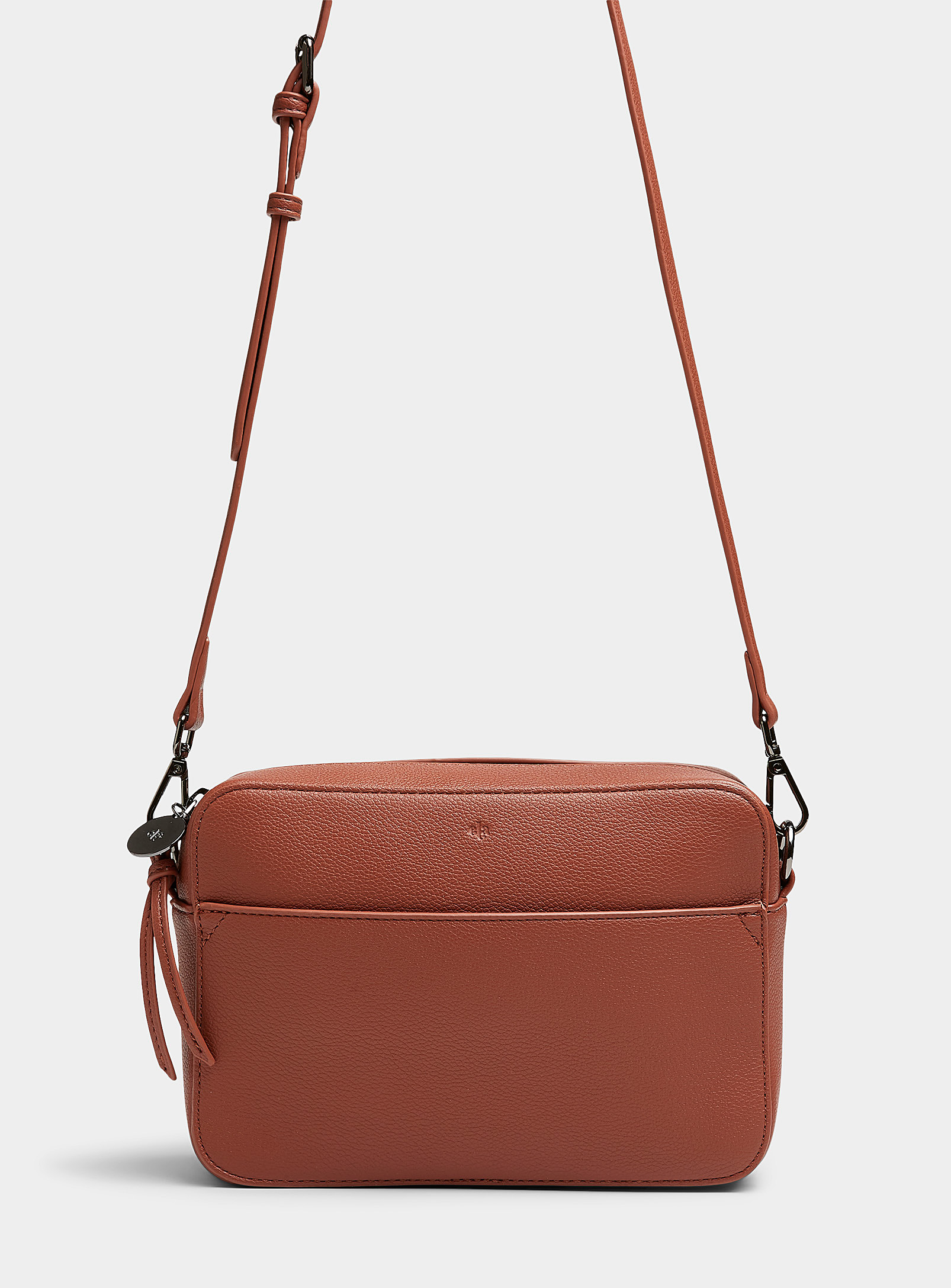 Ela Small Bloom Pebbled Boxy Bag In Fawn