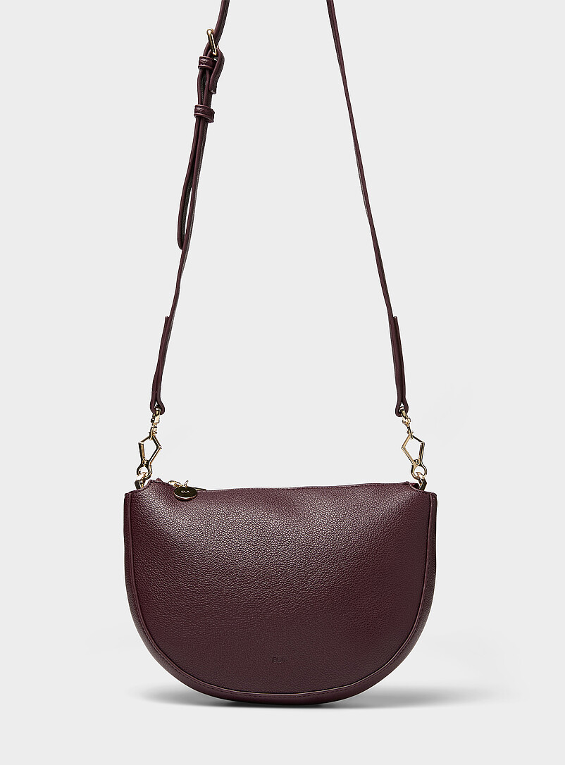 Textured Half-Moon Crossbody Bag