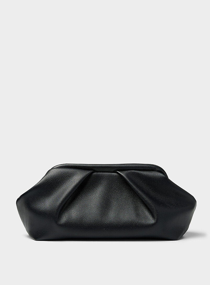 Pleated Pebbled Evening Bag
