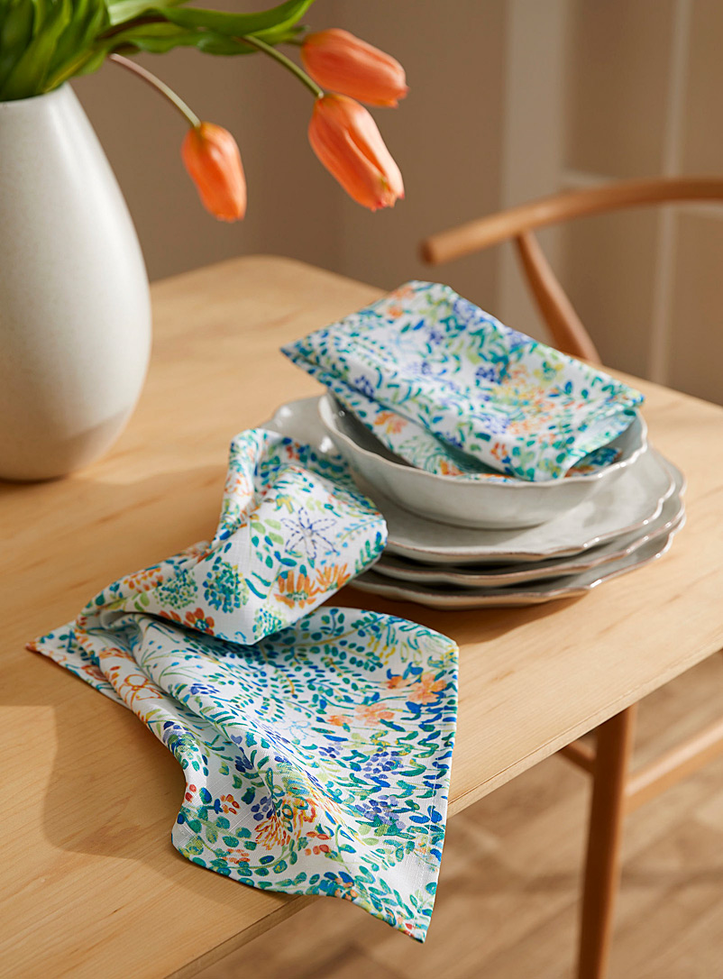 Simons Maison: Les serviettes de table prairie en fleurs Ensemble de 2 Assorti