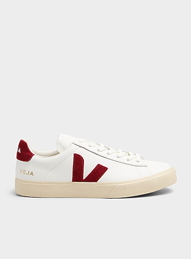 Veja: Le sneaker Campo logo bourgogne Homme Blanc &agrave; motifs pour homme