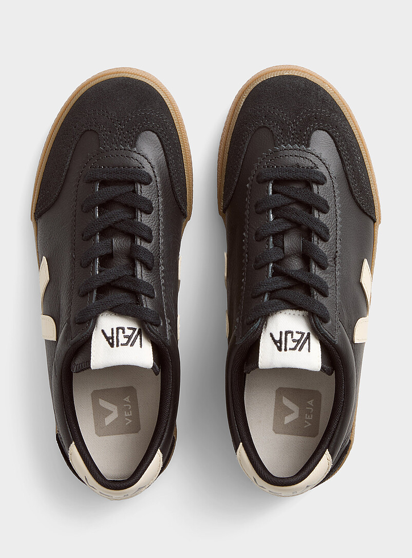 Volley black leather sneakers Women product image 3