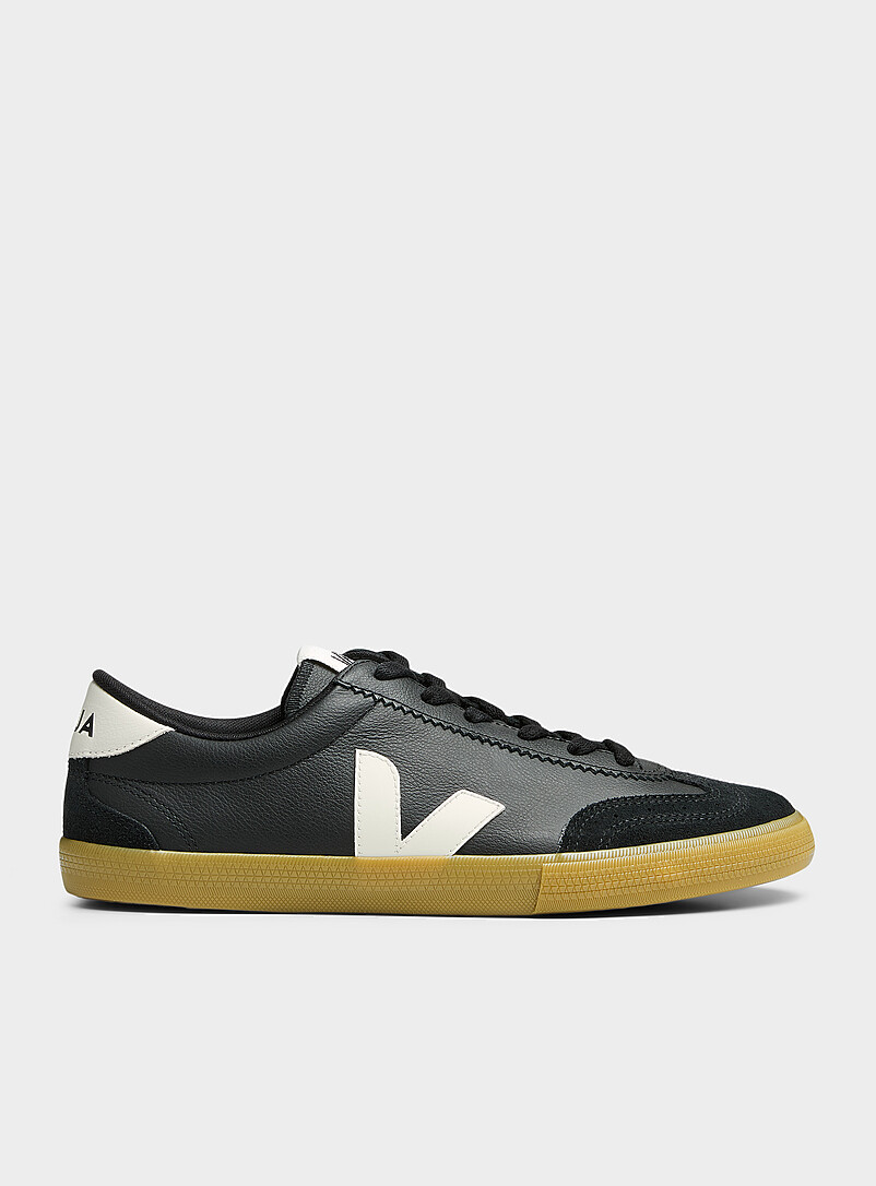 Volley black leather sneakers Men product image (primary)