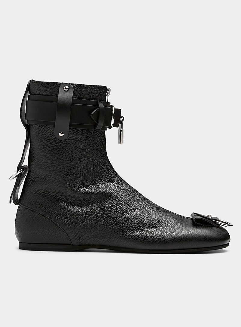 JW Anderson Black Padlocked leather boots Men for men