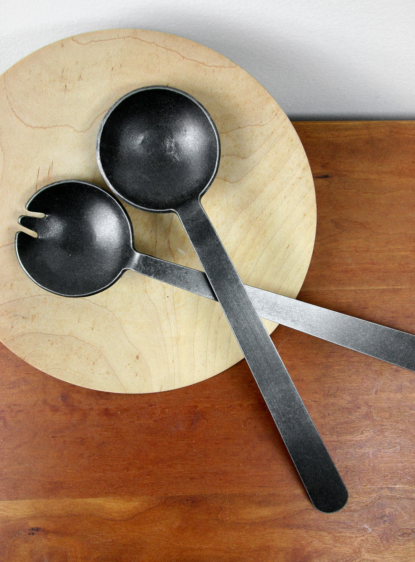 Cloverdale Forge Forged Serving Spoons Set Of 2 In Black
