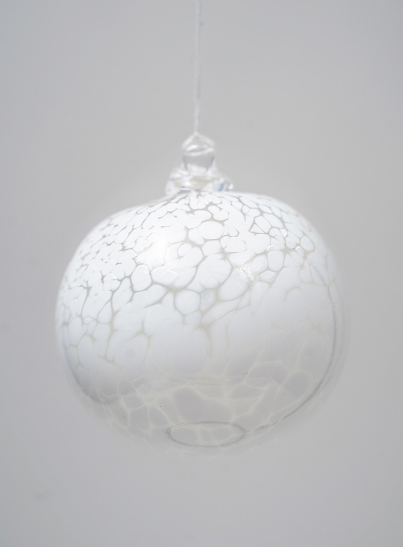 WhirlClassGlass Assorted white Colourful blown glass Christmas bauble