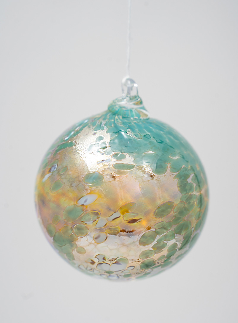 WhirlClassGlass Assorted green Colourful blown glass Christmas bauble