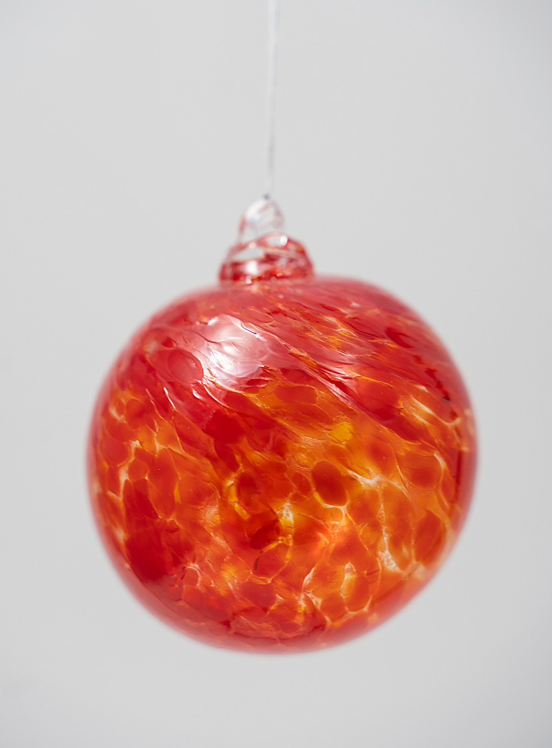 WhirlClassGlass Red Colourful blown glass Christmas bauble