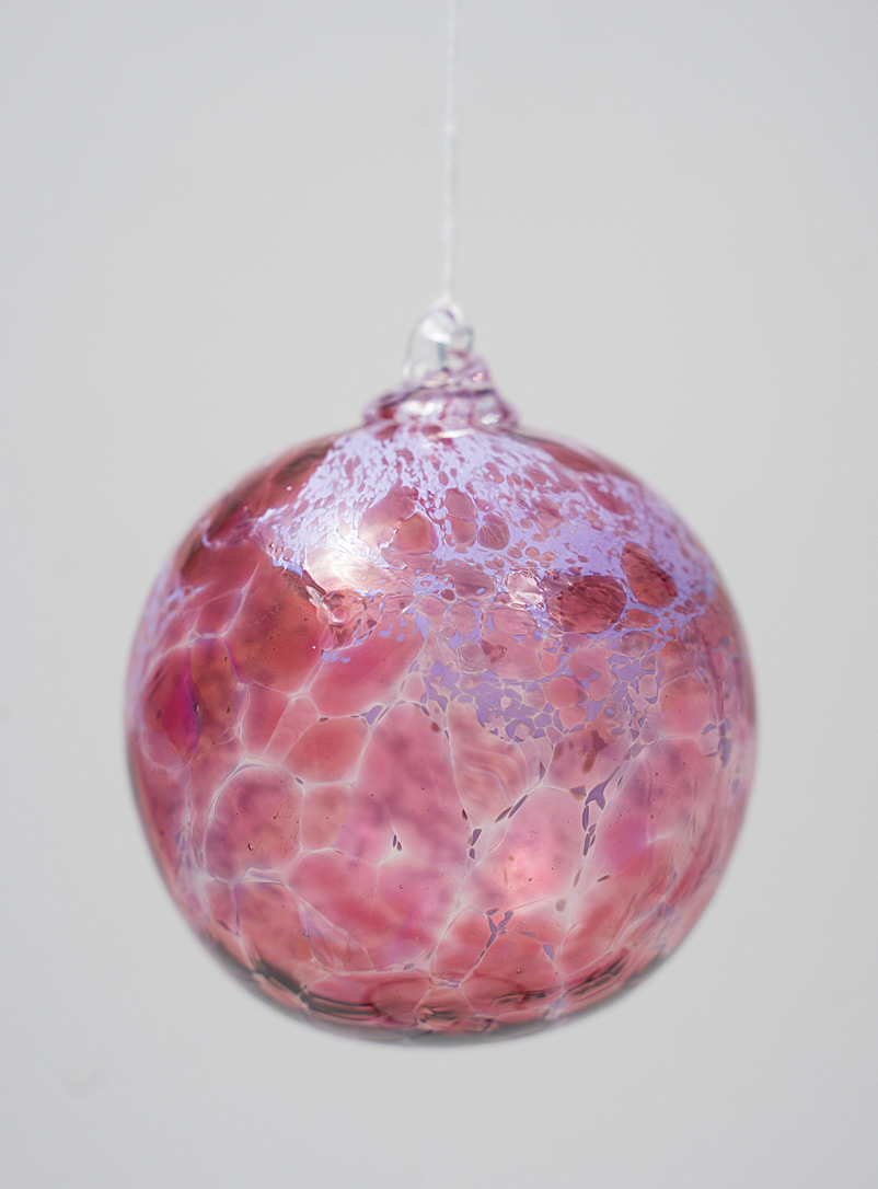 WhirlClassGlass Pink Colourful blown glass Christmas bauble