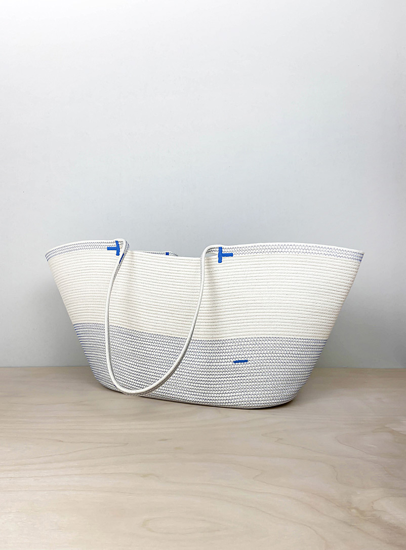 Crafting the Harvest Assorted blue  Two-tone cotton rope tote