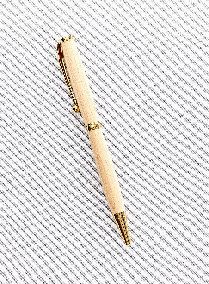 Watts Tree Farm Assorted gold  Slimline turned maple ballpoint pen