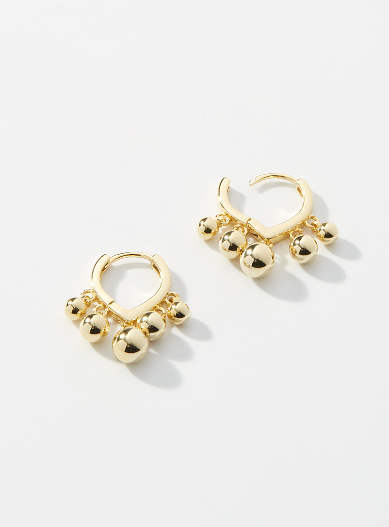 Simons: Les anneaux ovales perles dorées Assorti pour femme