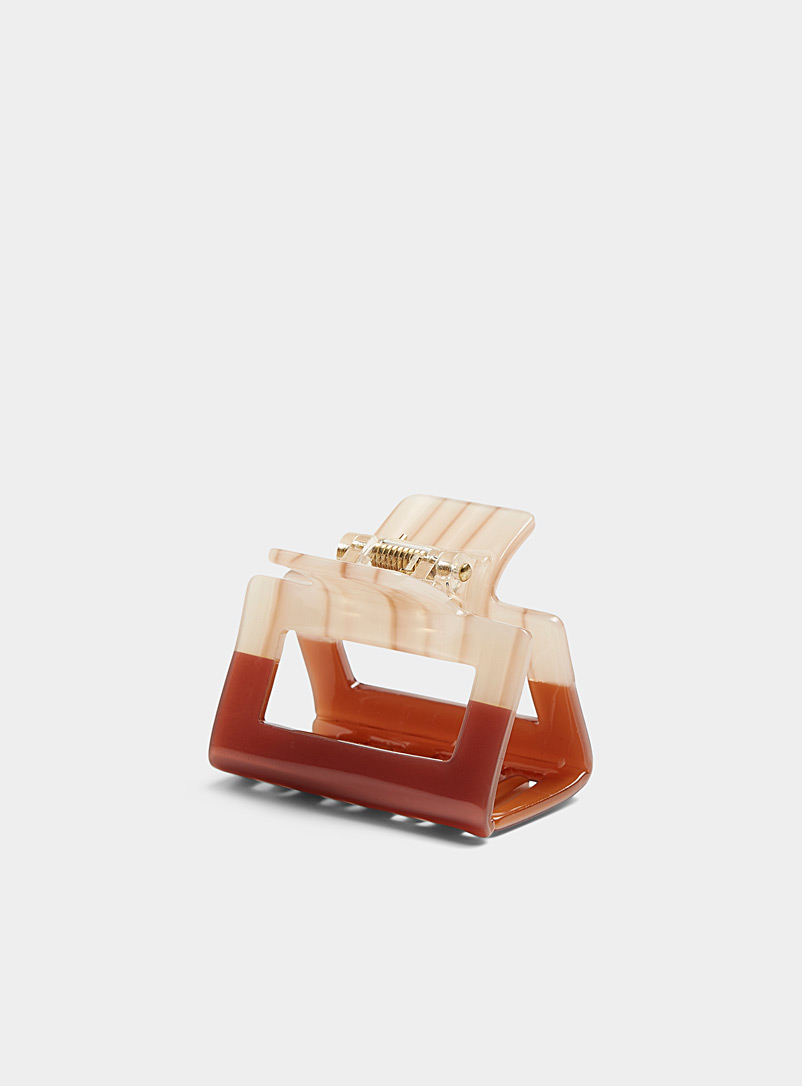 Simons Brown Two-tone square clip for women