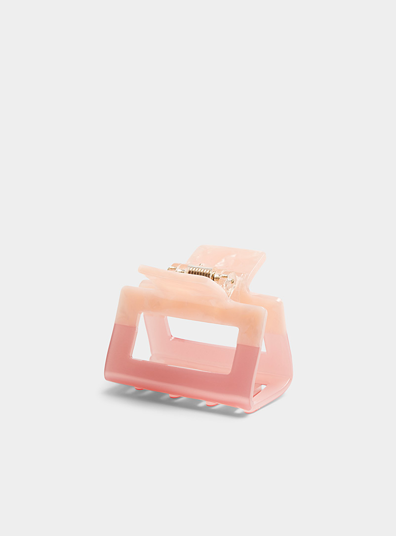 Simons Pink Two-tone square clip for women