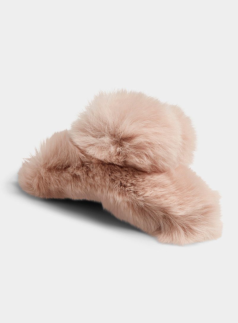 Simons Dusky Pink XL faux-fur clip for women