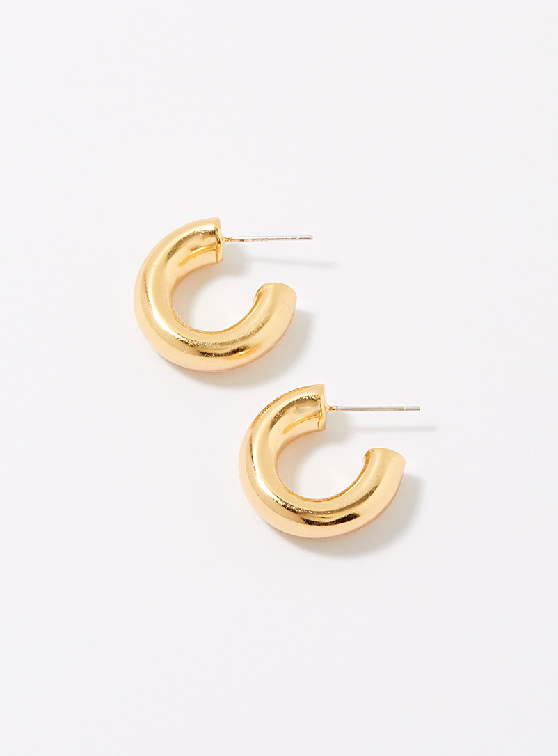 Simons Assorted Brushed brass hoops for women