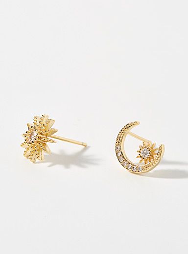 Moon and star earrings